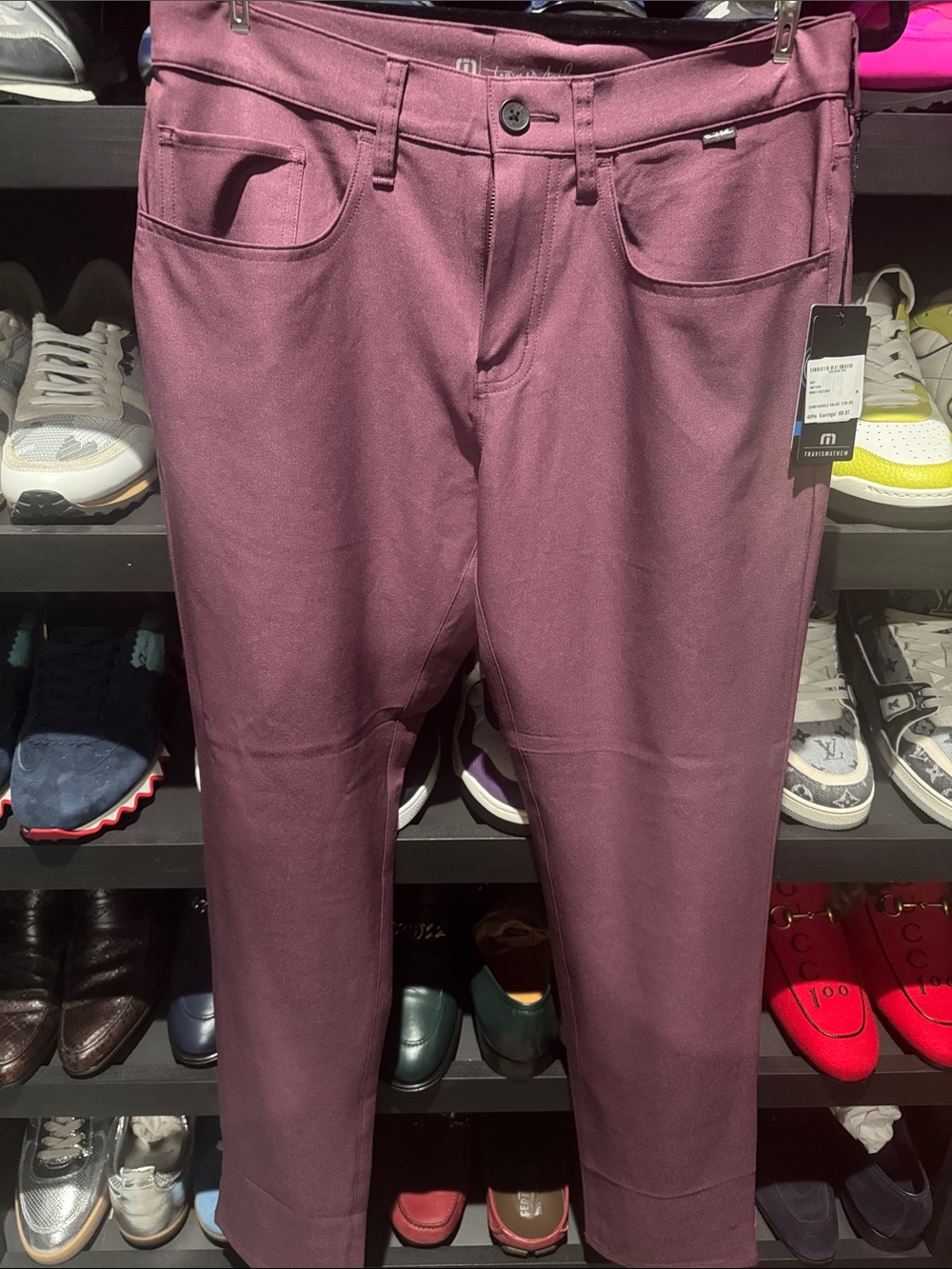 Travis Mathew Men's Dress Pants in Plum